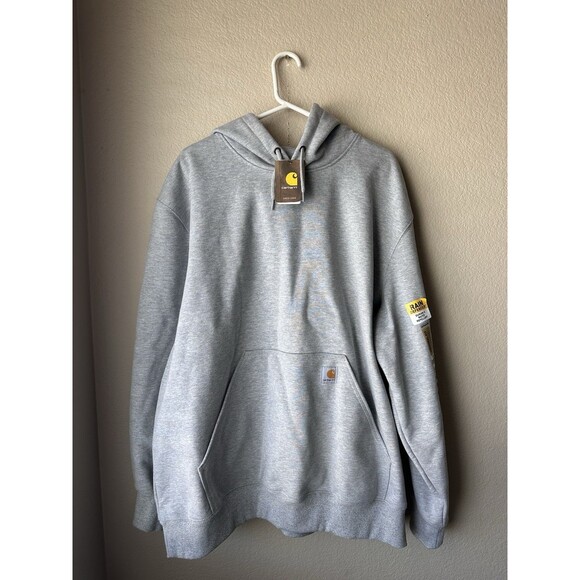 NWT Carhartt Rain Defender Heavyweight Grey Hoodie Loose Fit Men’s Size 2XL - Picture 1 of 8
